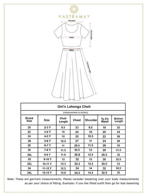 Girl's Blue Bandhani Top And Long Skirt Set